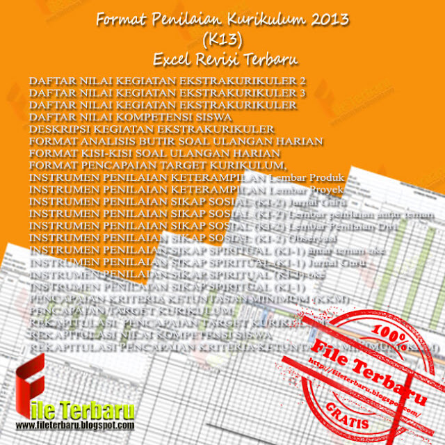 Contoh Format Penilaian Kurikulum 2013 (K13) Excel Revisi Terbaru