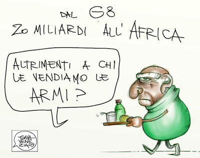 Africa 20 miliardi Armi Gava satira vignette 