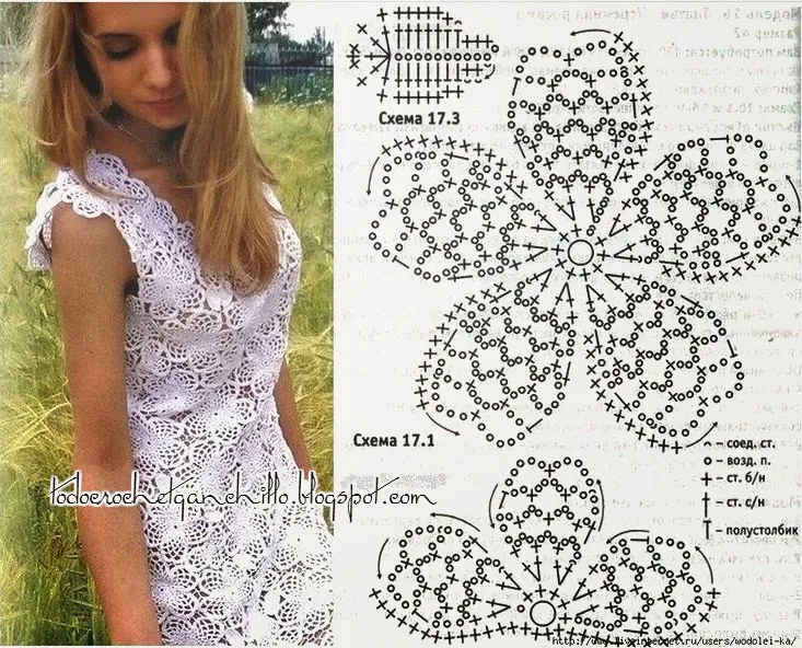 Vestido de encaje crochet hecho a mano