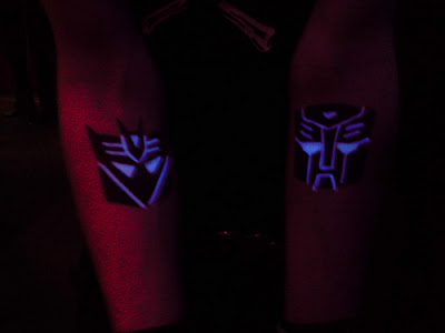 Black Light Tattoos - Spiders, Scorpions, Robots and More