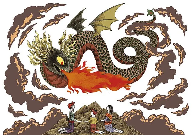 Sama folktale about the huge naga or dragon