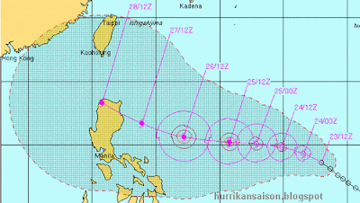 Westpazifik: Tropisches Tief 20W (pot. Tropischer Sturm / Taifun NESAT) bedroht Philippinen, Hong Kong, China und Taiwan, Nesat, Taifun Typhoon, Verlauf, Vorhersage Forecast Prognose, China, Philippinen, Taiwan, Vietnam, Hongkong, aktuell,  September, 2011, Taifunsaison