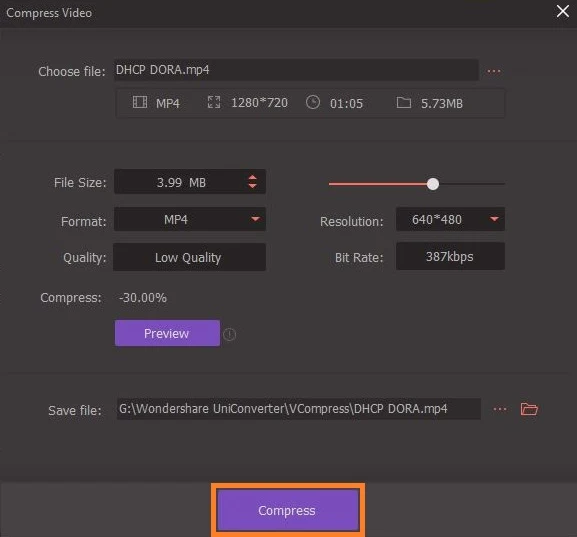 uniconverter compress Video