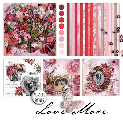 Digital Scrapbooking Valentines Collection Love More by Mystery Scraps