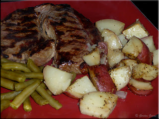 grilled steak with roasted red potatoes