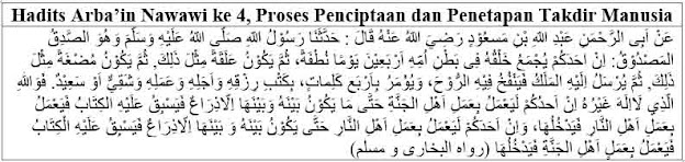 Hadits Arba'in Nawawi ke-4: Proses Penciptaan dan Penetapan Takdir Manusia