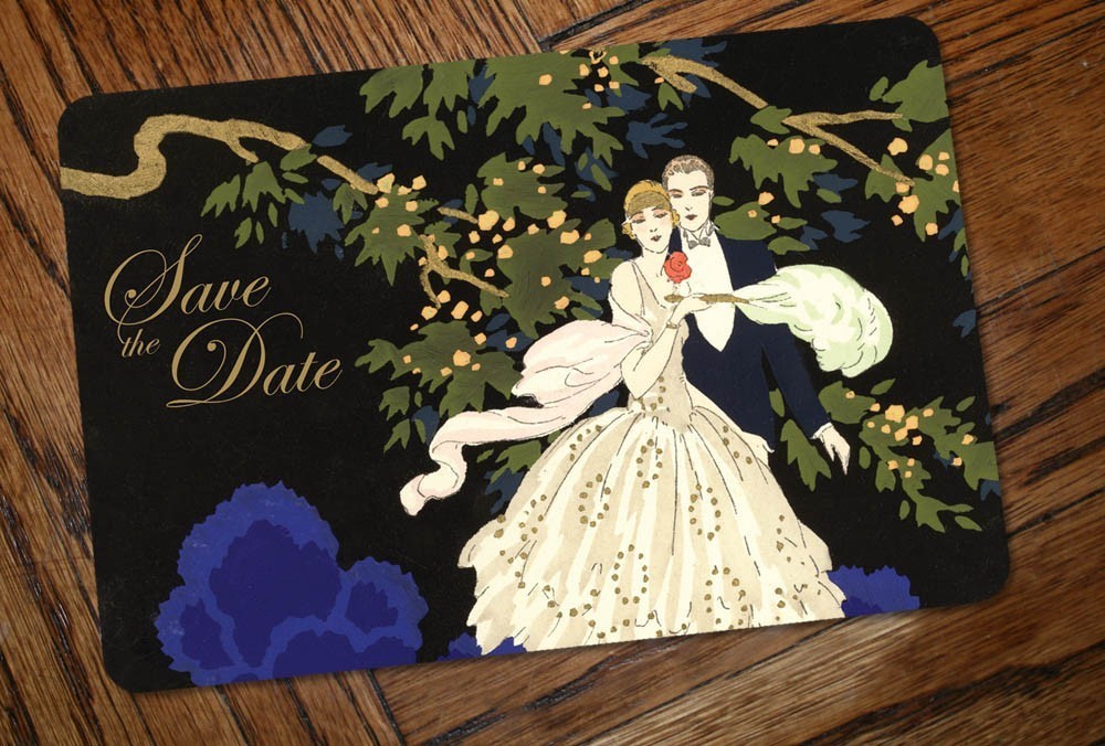  nottoexpensive Art Deco wedding invitations This etsy shop has tons