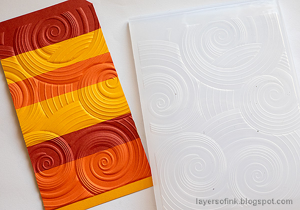 Layers of ink - Olive Branch Tag Tutorial by Anna-Karin Evaldsson. Emboss in Simon Says Stamps Swirled Ridges