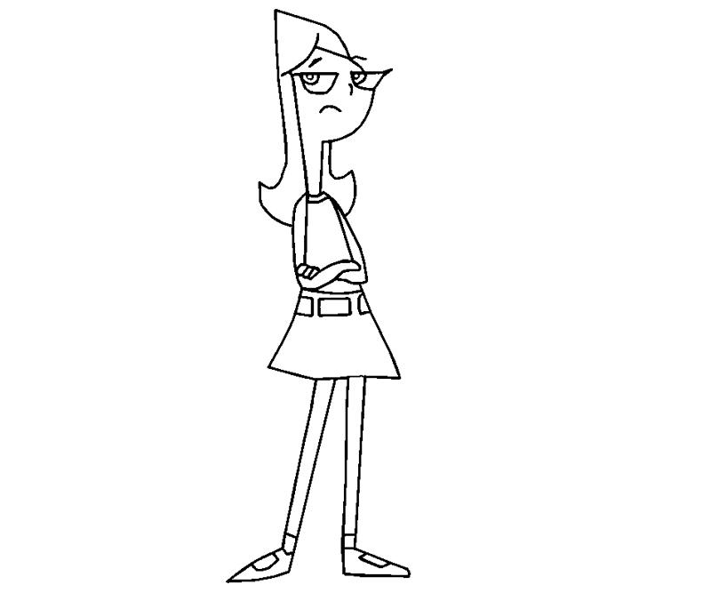 Printable Candace Flynn 3 Coloring Page