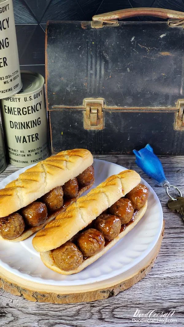 I've got a bunch of Fallout themed recipes and foods posting today, so let's get started with Cranberry Meatball Grinders!