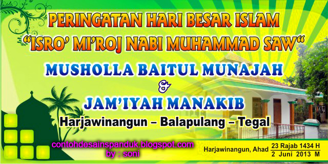 Sample Banner Background Panggung Isro Miroj Contoh 