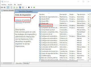 solucionar problema cola impresion