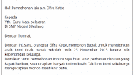 Contoh Surat Dinas Izin Tidak Masuk Sekolah