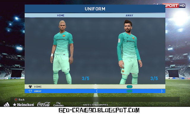 PES 2017 & 2016 Barcelona Rakuten (+2 Training Kit) by Geo_Craig90