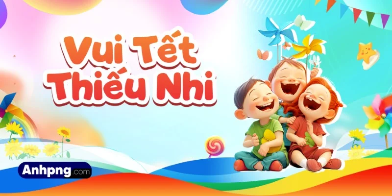 Ảnh 1/6 thiết kế phông nền lễ hội thiếu nhi tươi vui, định dạng Corel, Ai Phông nền 1/6 Vui Tết Thiếu Nhi với hình ảnh trẻ em vui cười và đồ chơi sắc màu