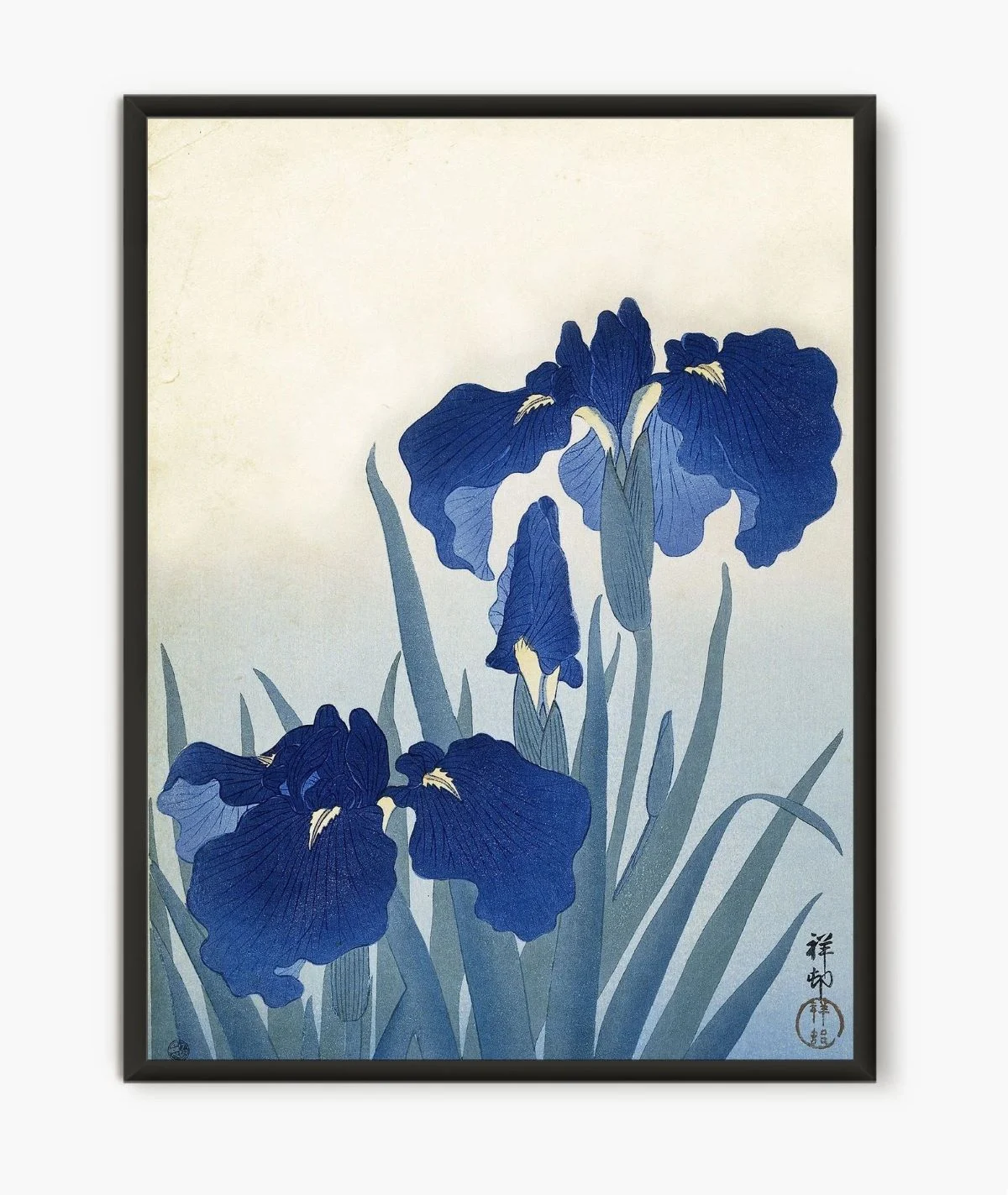 Japanese botanical art iris flower painting - Japanese art prints on Etsy