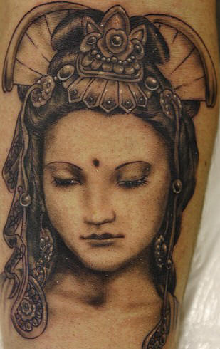 Black Tattoos Black and grey Buddha tattoo Black tattoo portrait