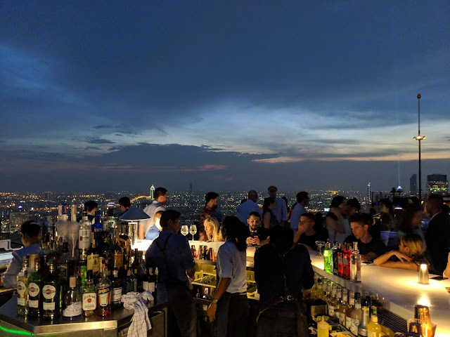 Nighttime at Vertigo and Moon Bar at the Banyan Tree Hotel, Bangkok, Thailand