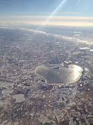 Looking 'up': my sister's airplane view arriving at Alt Summit; (photo)