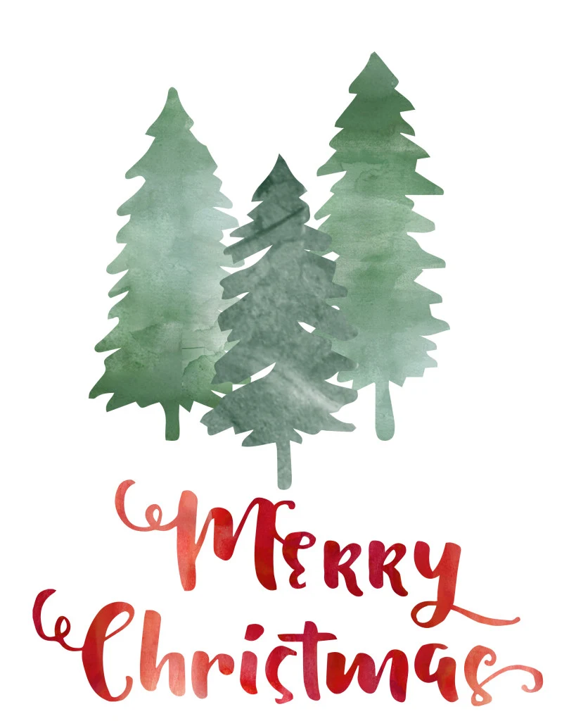 merry Christmas tree printable