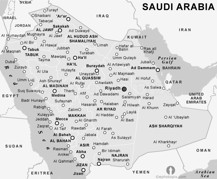 خريطة السعودية Saudi Arabia Map