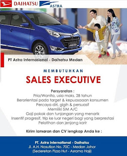 Lowongan Kerja di PT Astra International - Daihatsu Medan