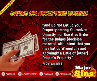 MAJOR SIN. 32.2 GIVING OR ACCEPTING BRIBES