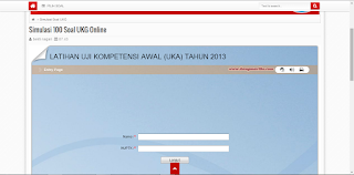 Aplikasi Simulasi UKG 2015 Online berbasis Website tampilan soal