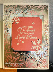 Stampin Up, Andrea Sargent, Christmas, 2019, Just Add Ink Challenge, Feels Like Frost, Frosted Foliage, Trifold card, Shaker card, Frosted Frames