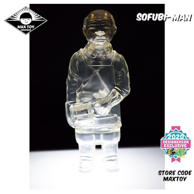 Designer Con 2020 Exclusive Sofubi-man Clear Edition Vinyl Figure by Mark Nagata & Max Toy Company