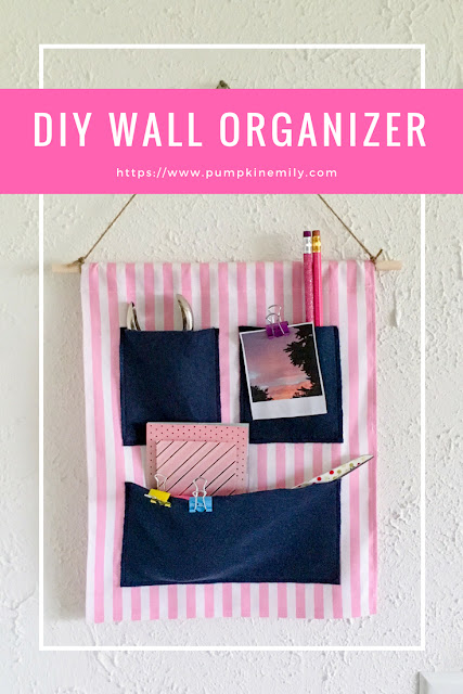 DIY Fabric Wall Organizer with Pockets