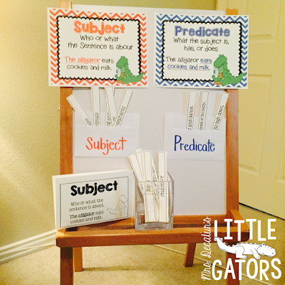 Subject and predicate, Subject & predicate, grammar gator, lesson plan, anchor chart, mini-lesson