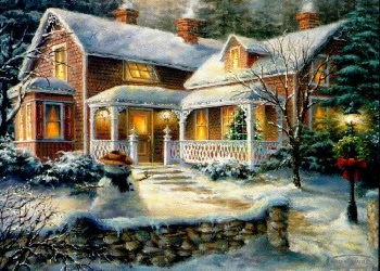 Christmas Cottage Wallpaper