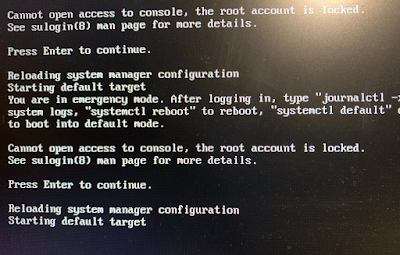 Cannot open access to console, the root account is locked.
