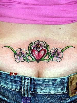 Ideas Bird Tattoo Lower Back With Lettering heart tattoo on lower back