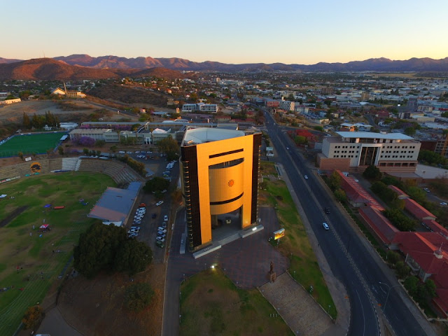 Windhoek City Center Aerial Sunset Photos - Namibia