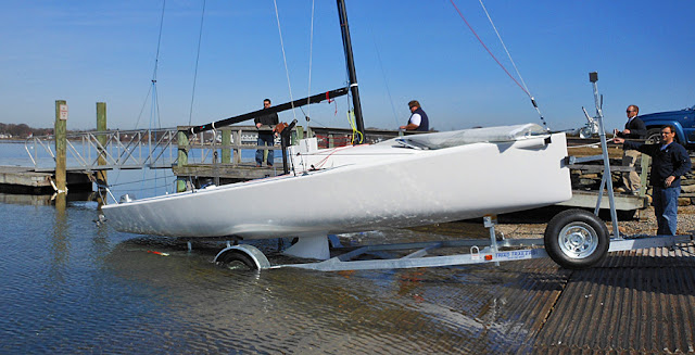 J/70 first sail- ramp launchable trailerable sailboat