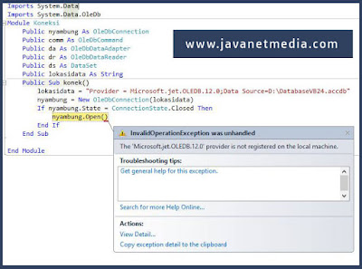 Mengatasi The Microsoft.ACE.OLEDB.12.0 provider is not registered on the local machine