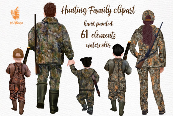 Hunters Family Clipart