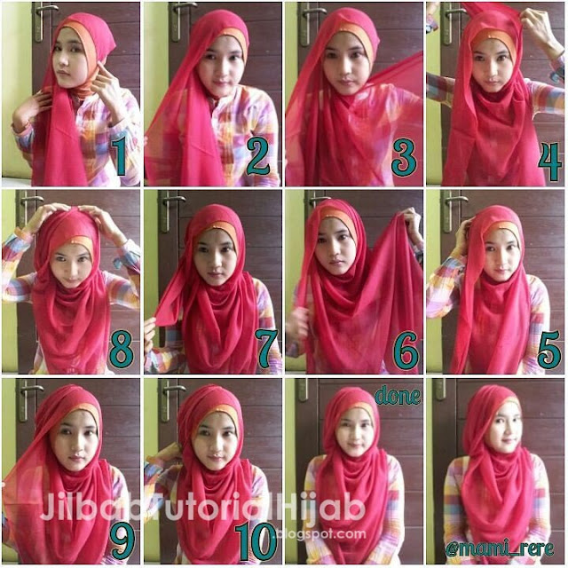 tutorial hijab segi empat untuk wajah bulat simple terbaru