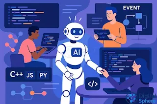 futuristic programming environments with AI collaboration, event-driven systems, and multi-language coding.