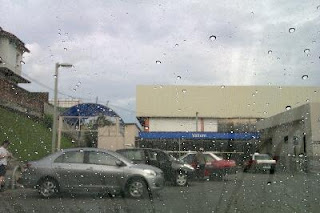 Looking through my car windshield while having my car wash at Esso near Damansara toll