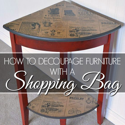 How To Decoupage Furniture With A Shopping Bag 