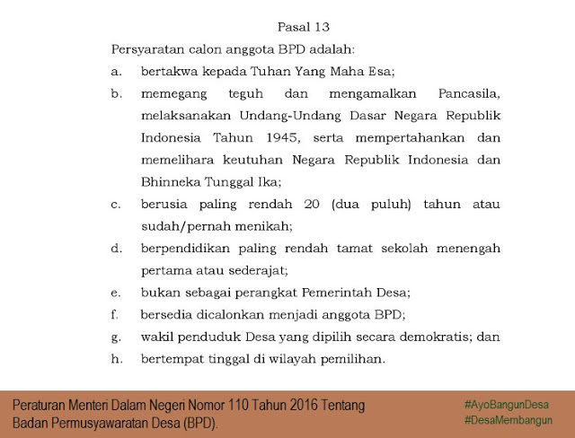 Syarat Menjadi Anggota BPD Peraturan Terbaru