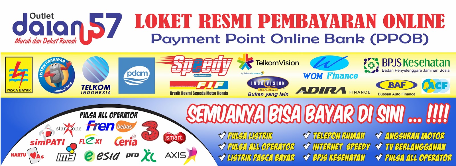 Desain Spanduk Menarik Banner Outlet PPOB Dokter Corel