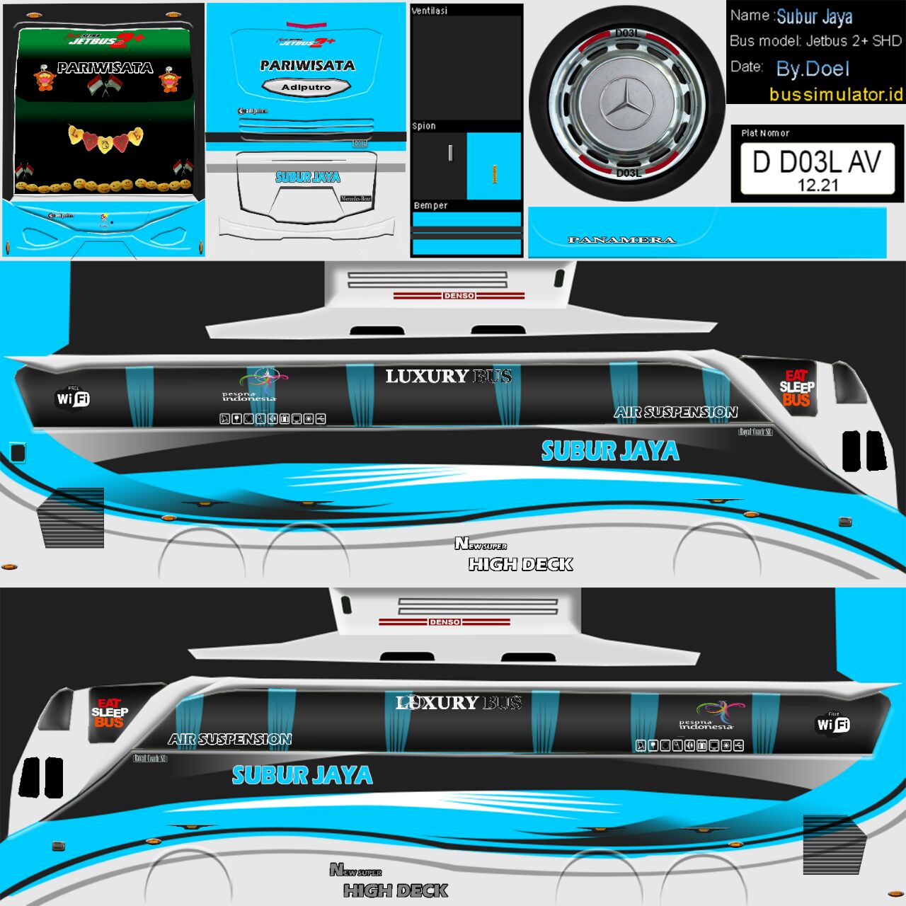 Kumpulan Mentahan dan Stiker Livery Bus Simulator 
