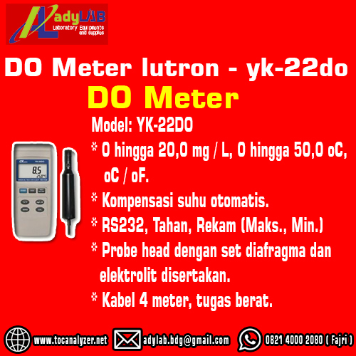 JUAL DO DISSOLVED OXYGEN METER MURAH LUTRON 5510, DO METER  YSI PRO 20,  HANNA INSTRUMENT DI JAKARTA BANDUNG SURABAYA MEDAN MAKASSAR BALIKPAPAN SEMARANG JOGJA 