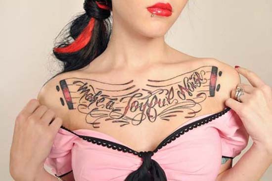 Chest Tattoos For Cute Girls 2012