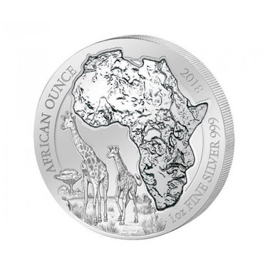 Африканская Унция Жираф 2018 Руанда серебро 1 унция 
