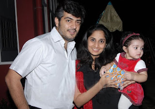 ajith and  ashalini with daughter
